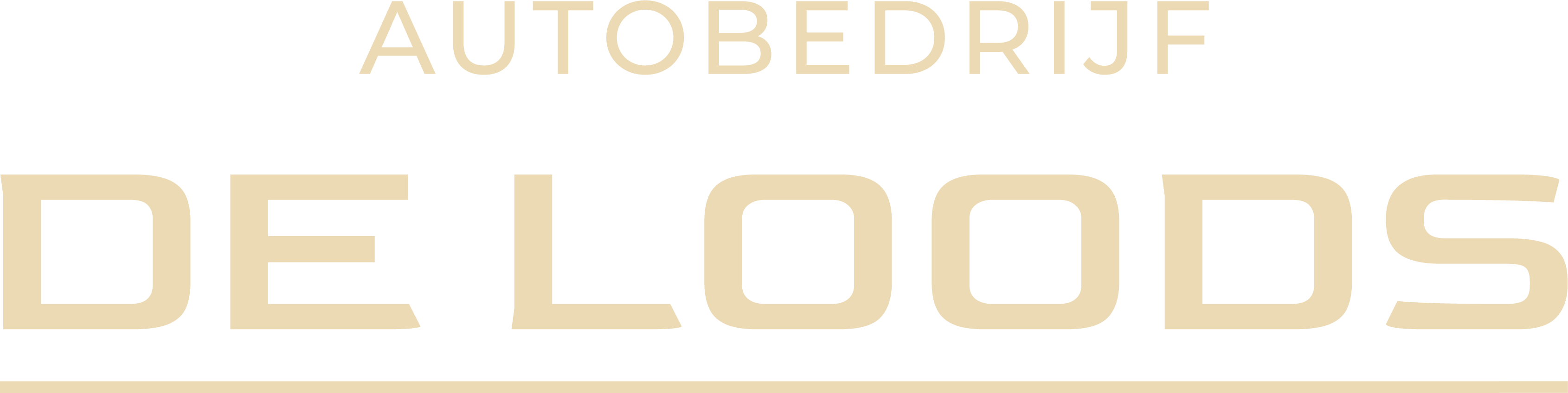 Logo Autobedrijf De Loods Nieuwegein beige letters